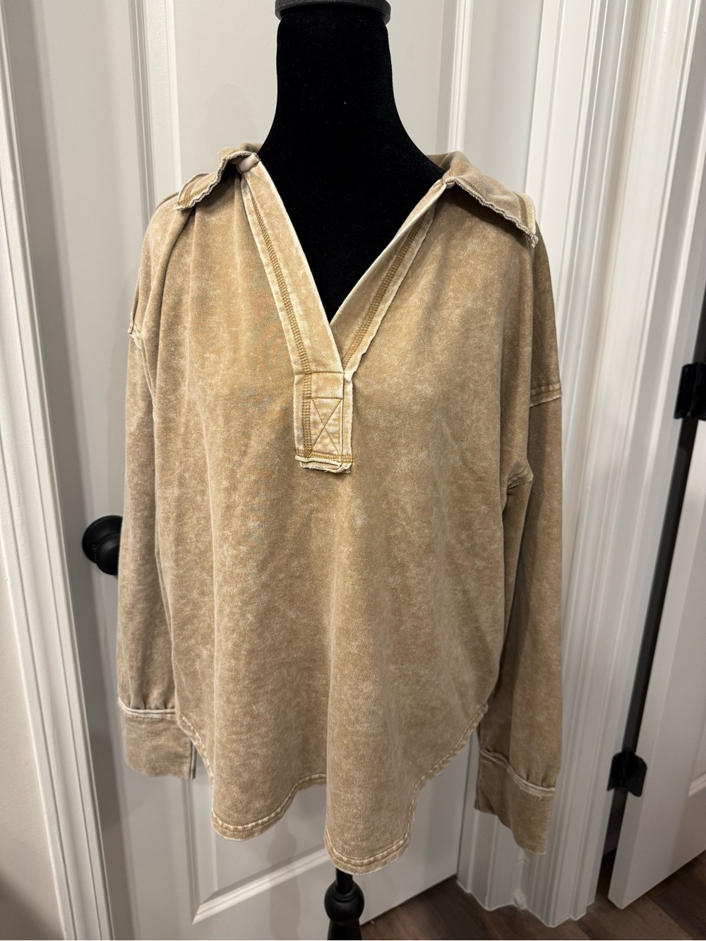 Blu Pepper Khaki Collared Long Sleeve
